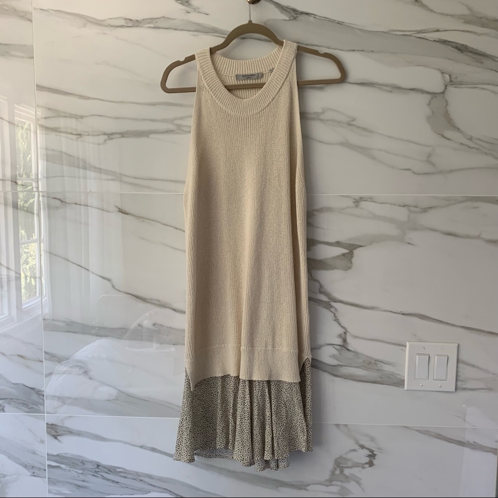 allsaints haliki speckled layer sweater dress
